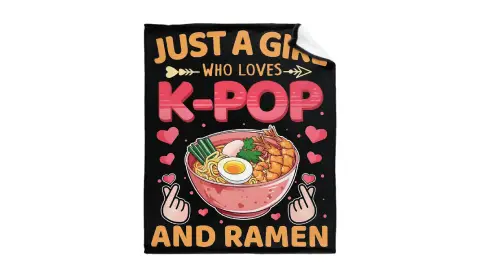 Just Girl Who Loves K-pop and Ramen Blanket